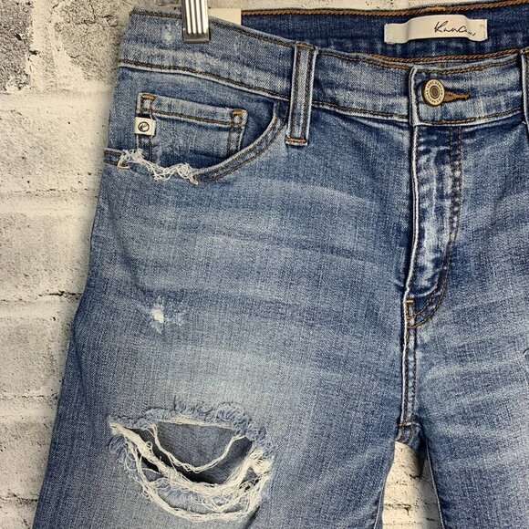 KanCan Estilo Jorts Distressed Denim Bermuda Jean Shorts - Picture 3 of 8